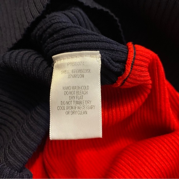 Parker Ruthie Rib Knit Short Sleeve Striped Side Cutout Mini Dress Navy Sz M - Picture 10 of 12